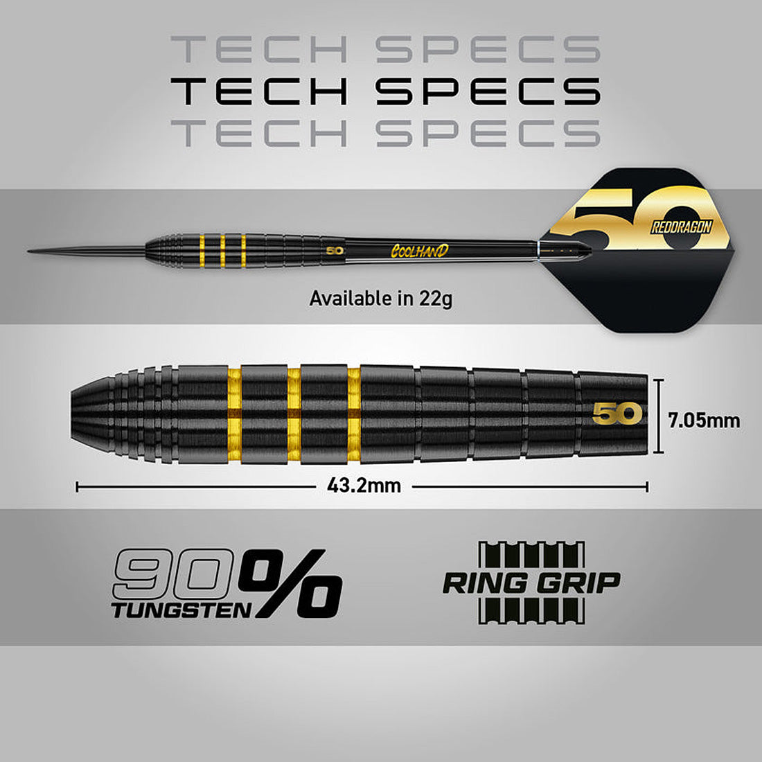 Red Dragon Luke Humphries 50 Years Limited Edition 90% Tungsten Steel Tip Darts