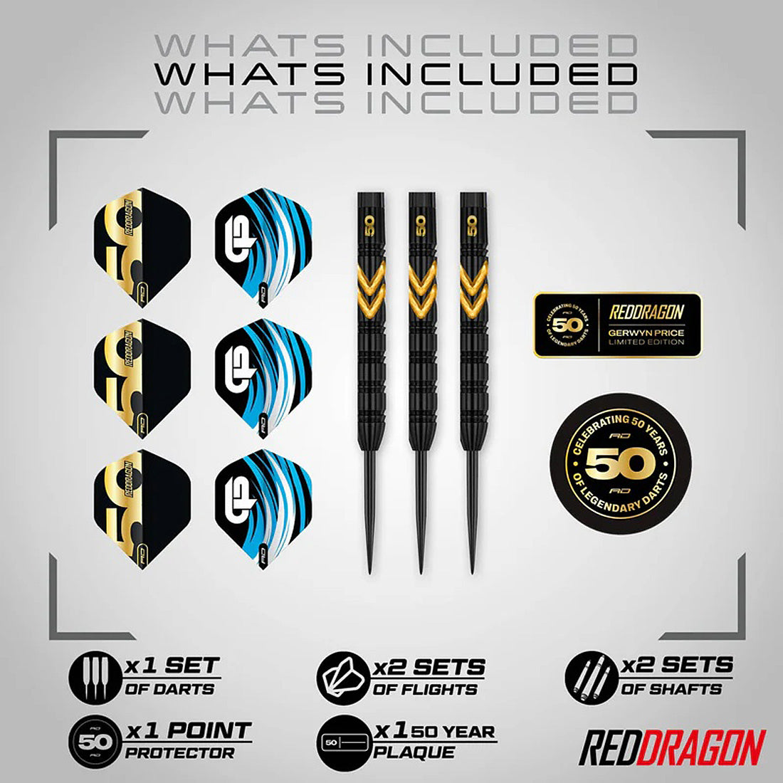 Red Dragon Gerwyn Price 50 Years Limited Edition 90% Tungsten Steel Tip Darts