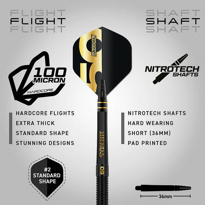Red Dragon Peter Wright 50 Years Limited Edition 90% Tungsten Steel Tip Darts