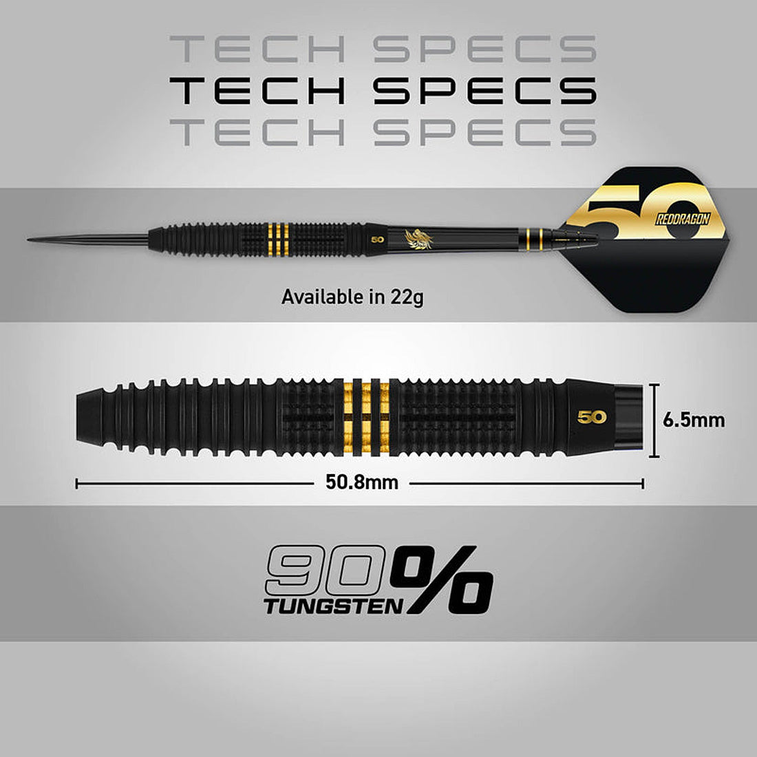 Red Dragon Jonny Clayton 50 Years Limited Edition 90% Tungsten Steel Tip Darts