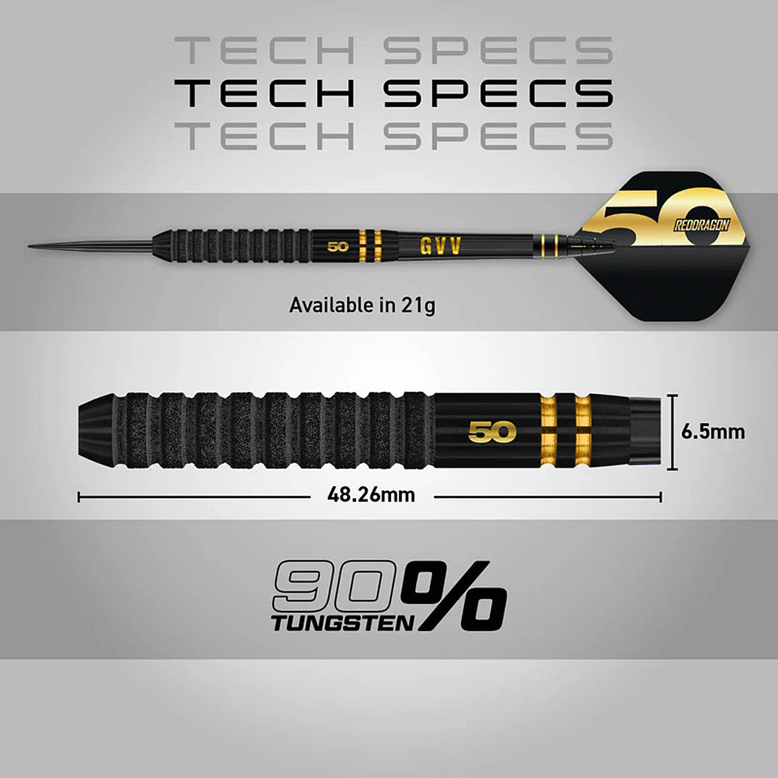 Red Dragon Gian van Veen 50 Years Limited Edition 90% Tungsten Steel Tip Darts