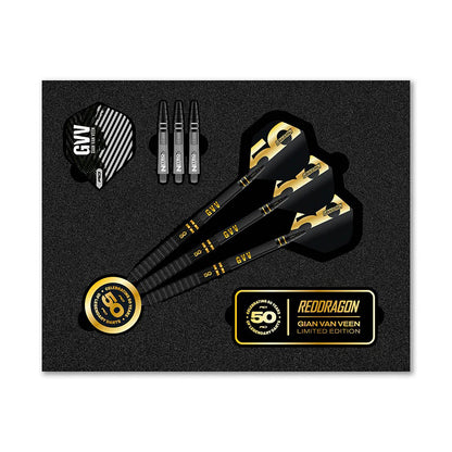 Red Dragon Gian van Veen 50 Years Limited Edition 90% Tungsten Steel Tip Darts