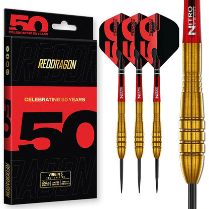 Red Dragon Golden Virgin 5 95 percent tungsten steel tip darts designed for precision and consistent accuracy | Deadeye Darts