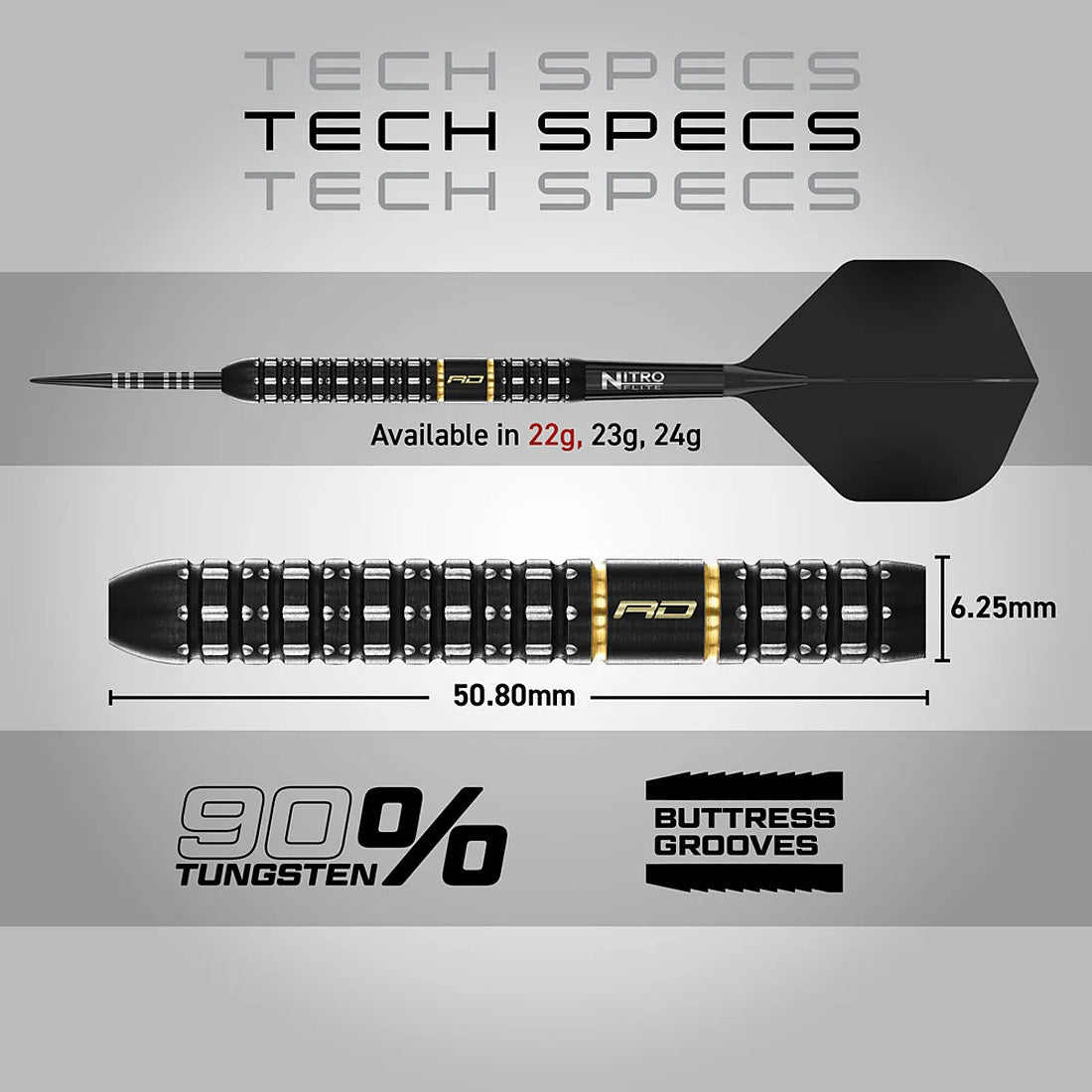 Red Dragon Ascend Parallel 90% Tungsten Steel Tip Darts