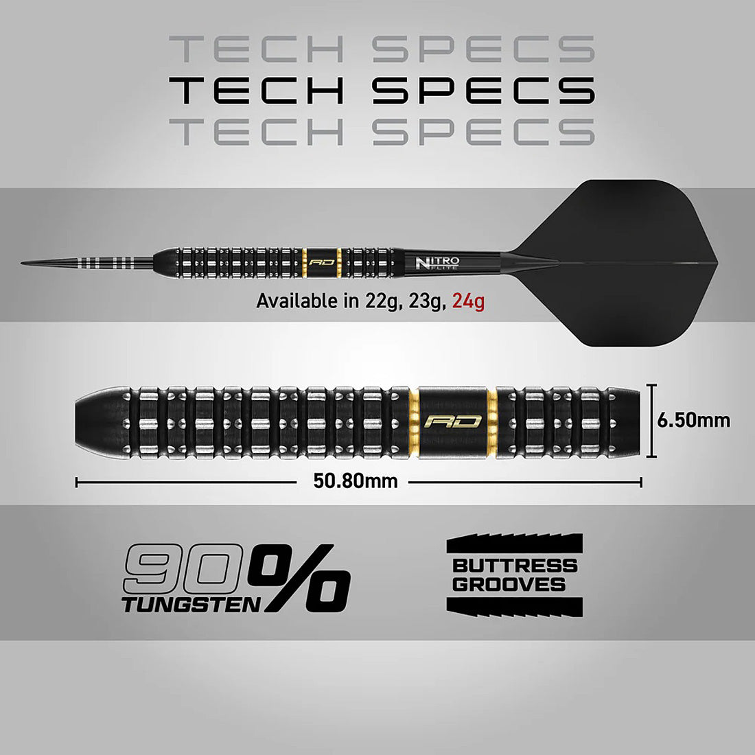 Red Dragon Ascend Parallel 90% Tungsten Steel Tip Darts