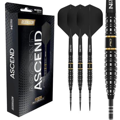 Red Dragon Ascend Torpedo 90 percent tungsten steel tip darts with compact torpedo barrel design | Deadeye Darts