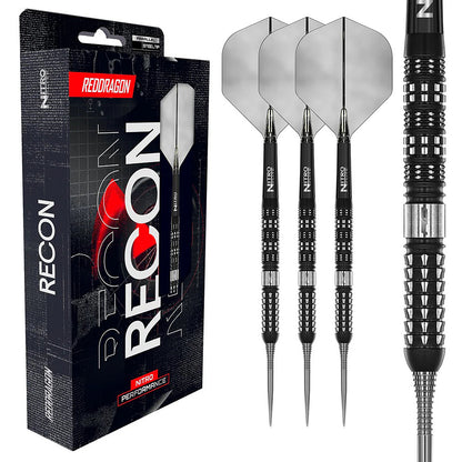 Red Dragon Recon Parallel 90 percent tungsten steel tip darts designed for precision and consistent control | Deadeye Darts