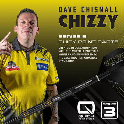 Harrows Dave Chisnall Chizzy Series 3 90% Tungsten QP Steel Tip Darts