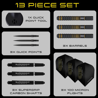 Harrows Dave Chisnall Chizzy Series 3 90% Tungsten QP Steel Tip Darts