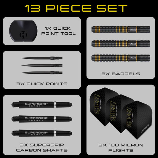 Harrows Dave Chisnall Chizzy Series 3 90% Tungsten QP Steel Tip Darts