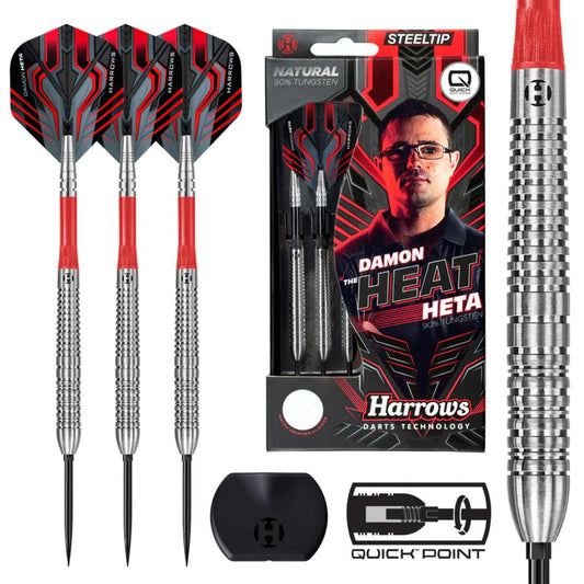 Harrows Damon Heta Series 1 Natural 90 percent tungsten QP steel tip darts designed for consistent control | Deadeye Darts