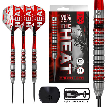 Harrows Damon Heta Series 3 90 percent tungsten QP steel tip darts designed for balance and consistent accuracy | Deadeye Darts
