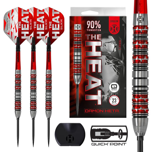 Harrows Damon Heta Series 3 90 percent tungsten QP steel tip darts designed for balance and consistent accuracy | Deadeye Darts