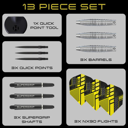 Harrows NX90 Bomb 90% Tungsten QP Steel Tip Darts