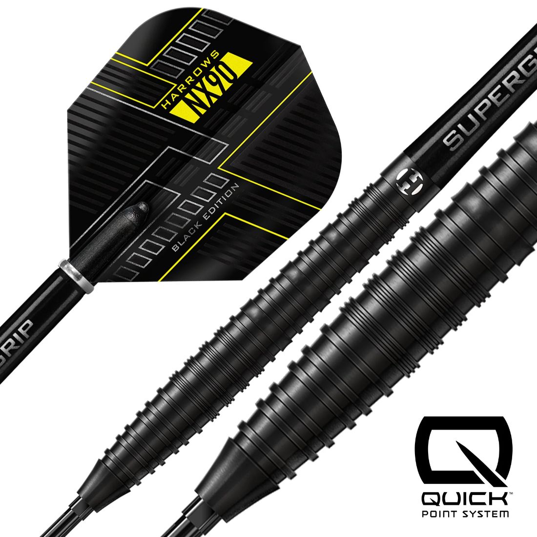Harrows NX90 Black 90% Tungsten QP Steel Tip Darts