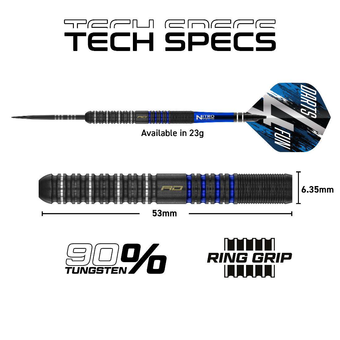 Red Dragon David Williams V1 23 Gram 90% Tungsten Darts