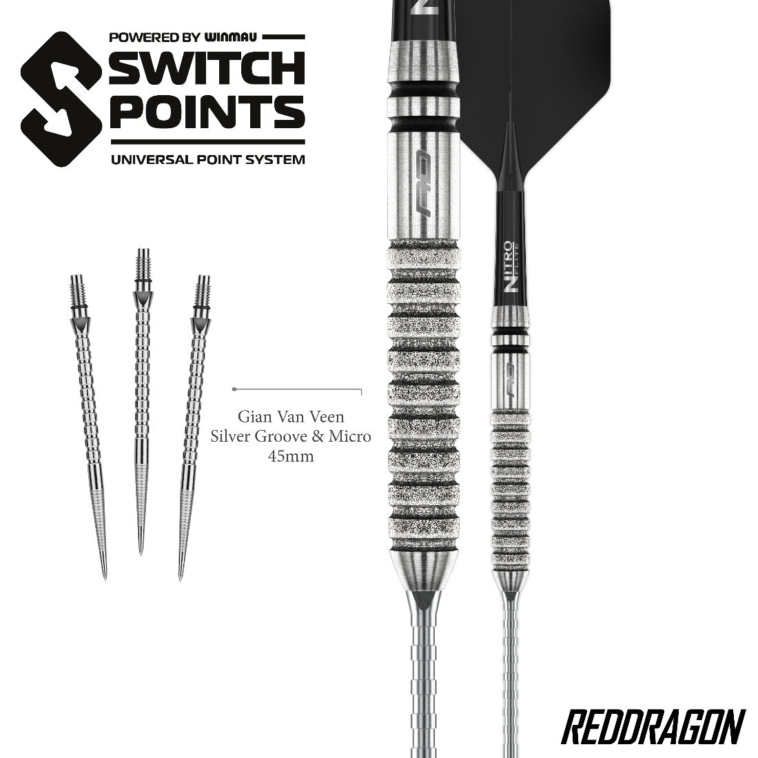 Red Dragon Gian van Veen Tour Edition Switch Point Darts