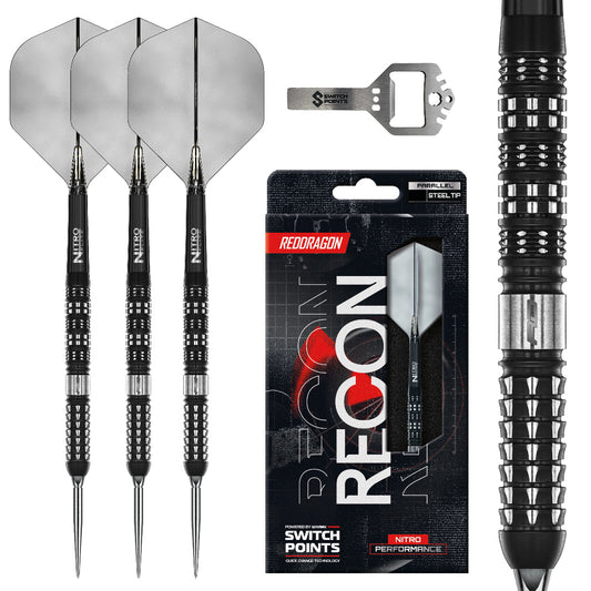 Red Dragon Recon Parallel Switch Point darts with straight barrel and interchangeable point system | Deadeye Darts