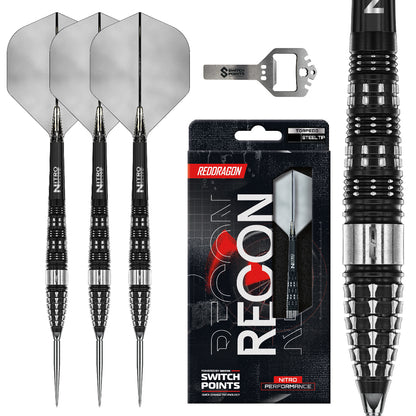 Red Dragon Recon Torpedo Switch Point darts with compact barrel and interchangeable point system | Deadeye Darts