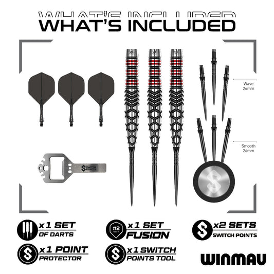 Winmau Fornax Torpedo Switch Point Steel Tip Darts