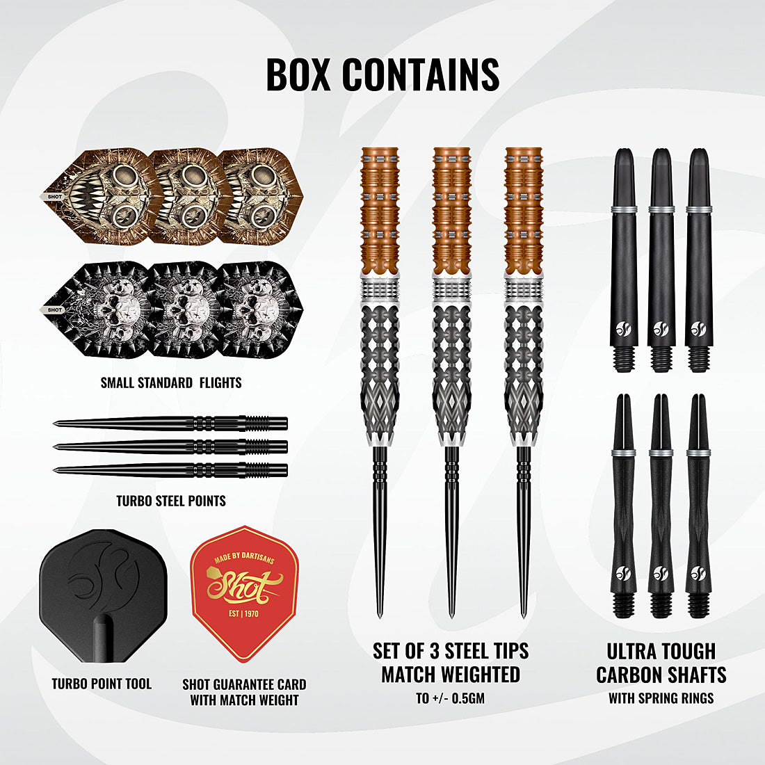 Shot Gnarly Gnasha Turbo Point 95% Tungsten Steel Tip Darts