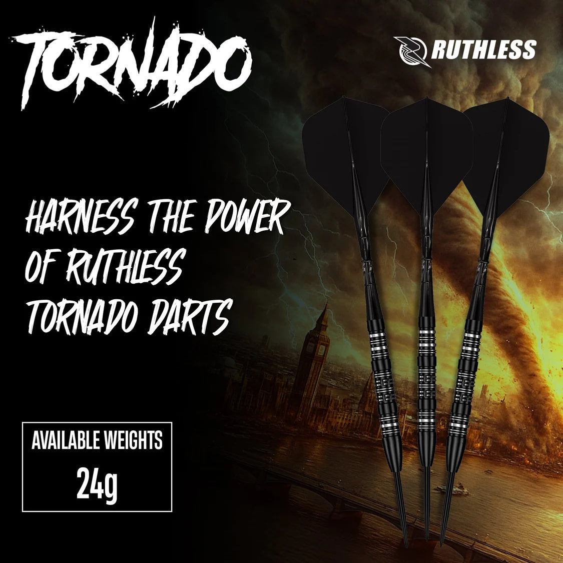 Ruthless Tornado 90% Tungsten Steel Tip Darts