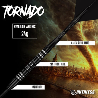 Ruthless Tornado 90% Tungsten Steel Tip Darts