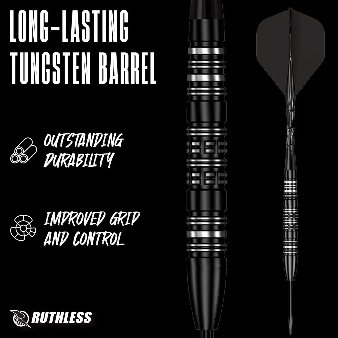 Ruthless Tornado 90% Tungsten Steel Tip Darts