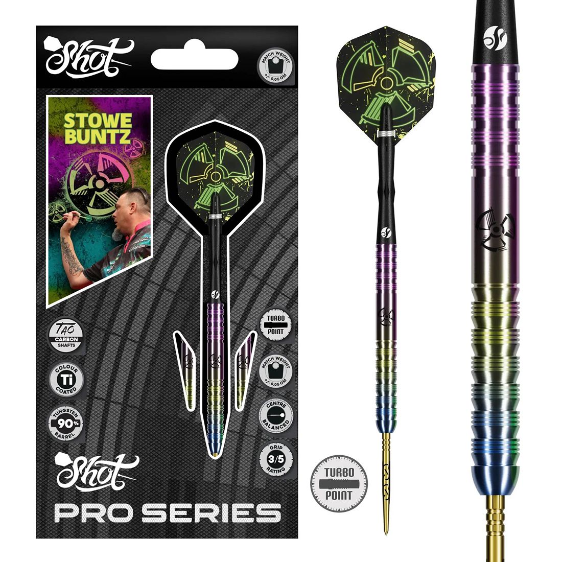 Shot Stowe Buntz 3.0 Turbo Point 23G 90% Tungsten Darts