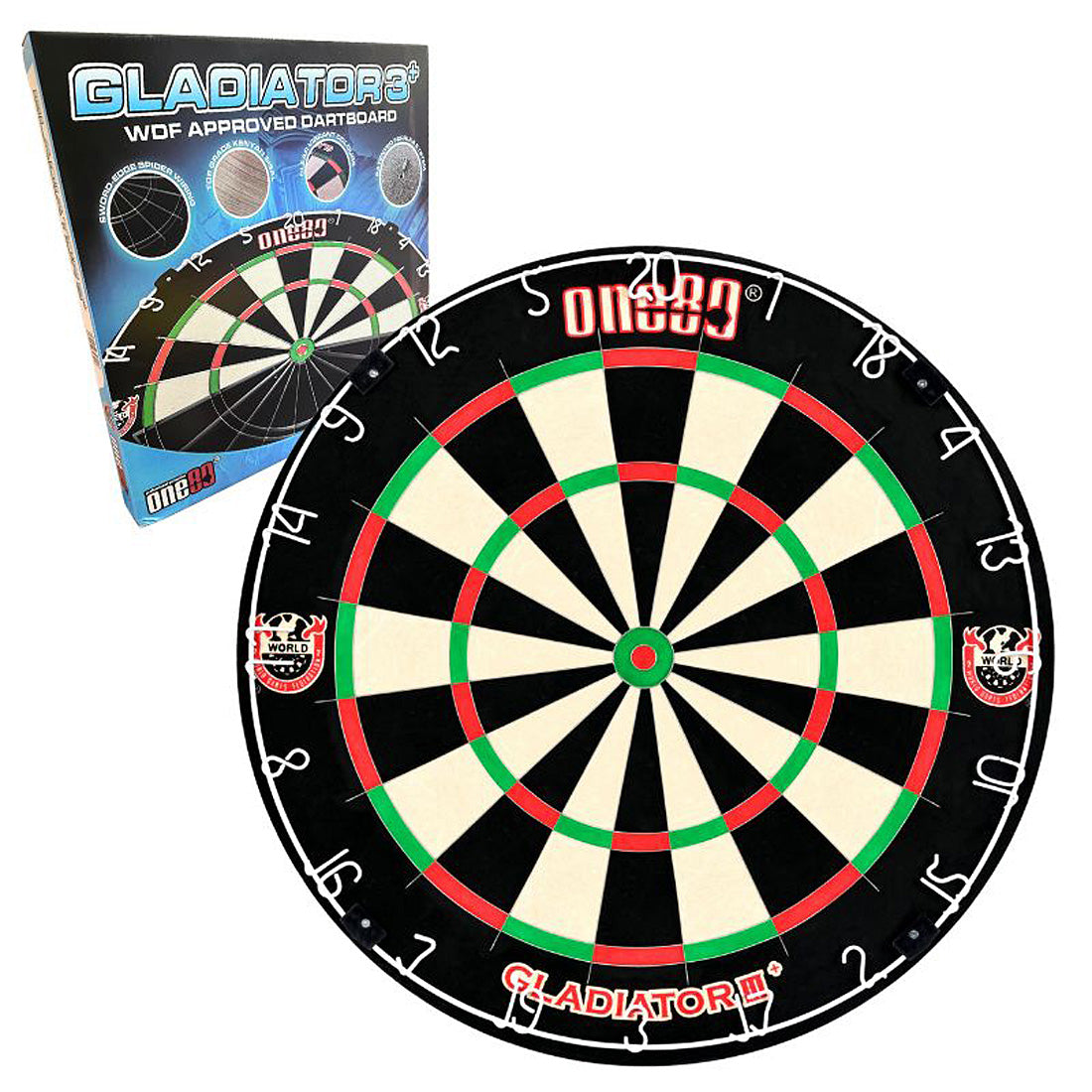 One80 Gladiator 3 Plus WDF Dartboard – premium sisal competition board with ultra-thin wiring | Deadeye Darts