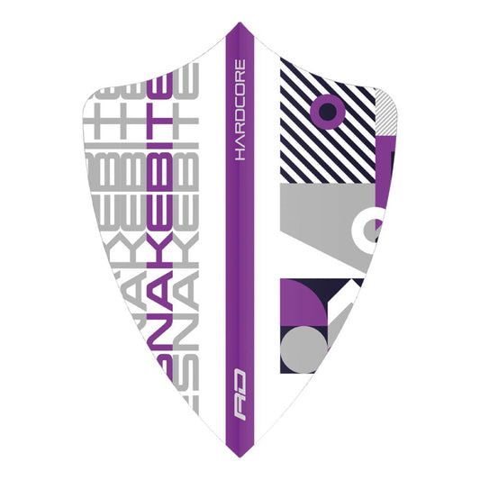 Hardcore Snakebite Stack Freestyle Dart Flights - white and purple
