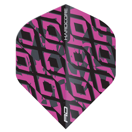Hardcore Radical Black Standard Dart Flights - Pink