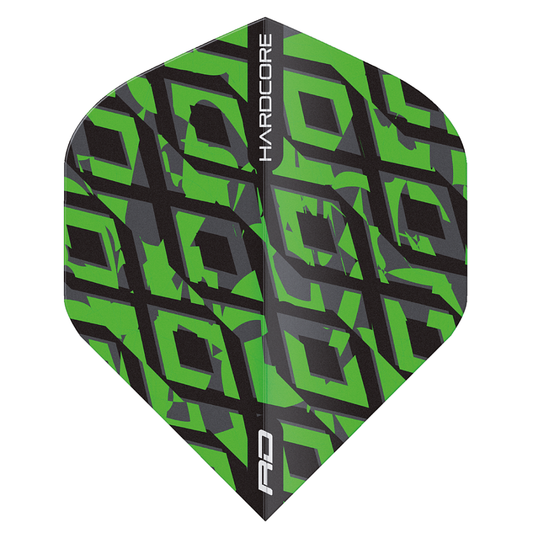 Hardcore Radical Black Standard Dart Flights - Green