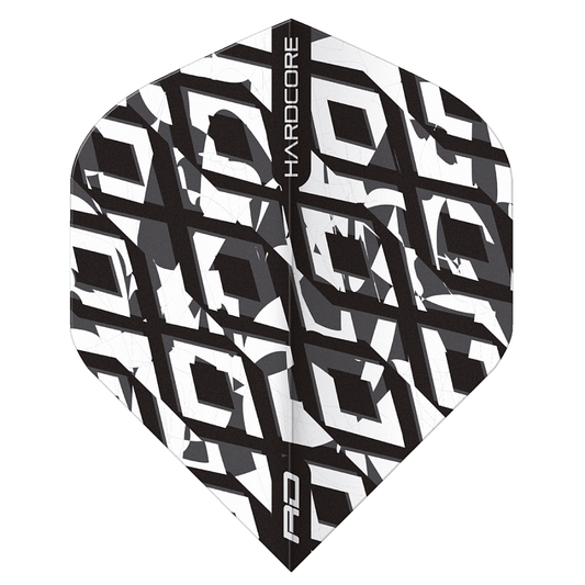 Hardcore Radical Black Standard Dart Flights - White