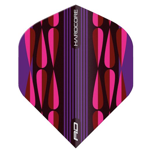 Hardcore Radical Teardrop Standard Dart Flights - Pink & Purple