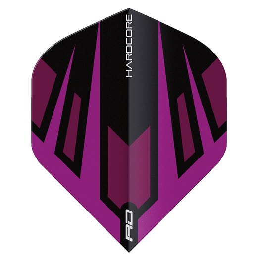 Hardcore Radical Black Fan Standard Dart Flights - Purple