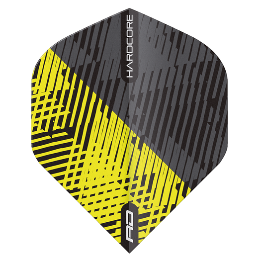 Hardcore Radical Black Fleck Standard Dart Flights - Yellow