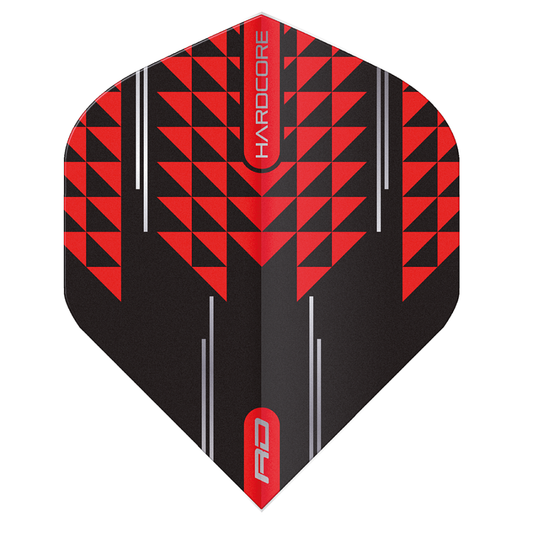 Hardcore Radical Crossfire Standard Dart Flights - Red & Black