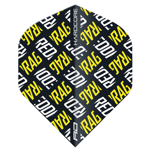 Hardcore XT  Red Dragon Logo Standard Dart Flights - Yellow