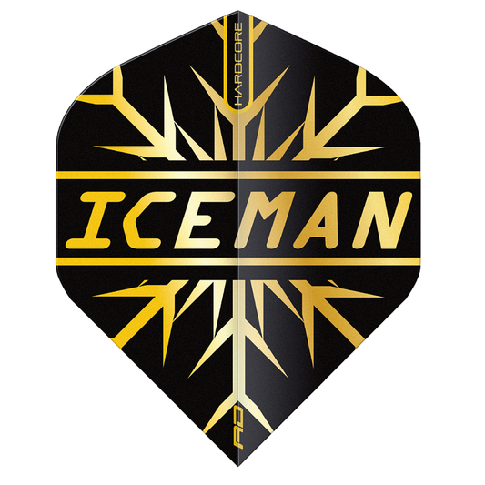 Hardcore Premium Gerwyn Price Snowflake Standard Dart Flights - Black and Gold