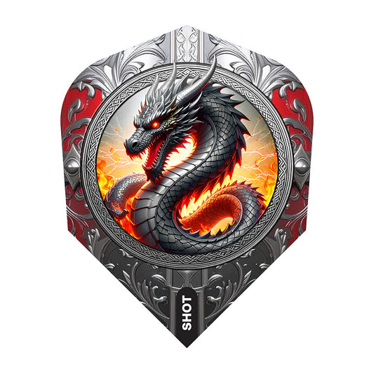 Shot Future Knights The Dragon No6 Flights – medieval dragon-themed dart flights with enhanced stability