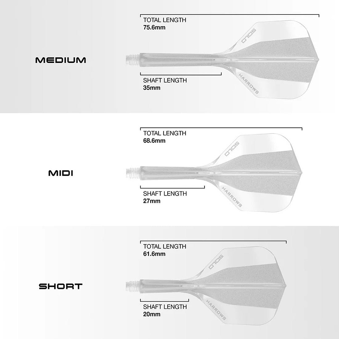 Harrows Solo No6 Integrated Flights & Shafts