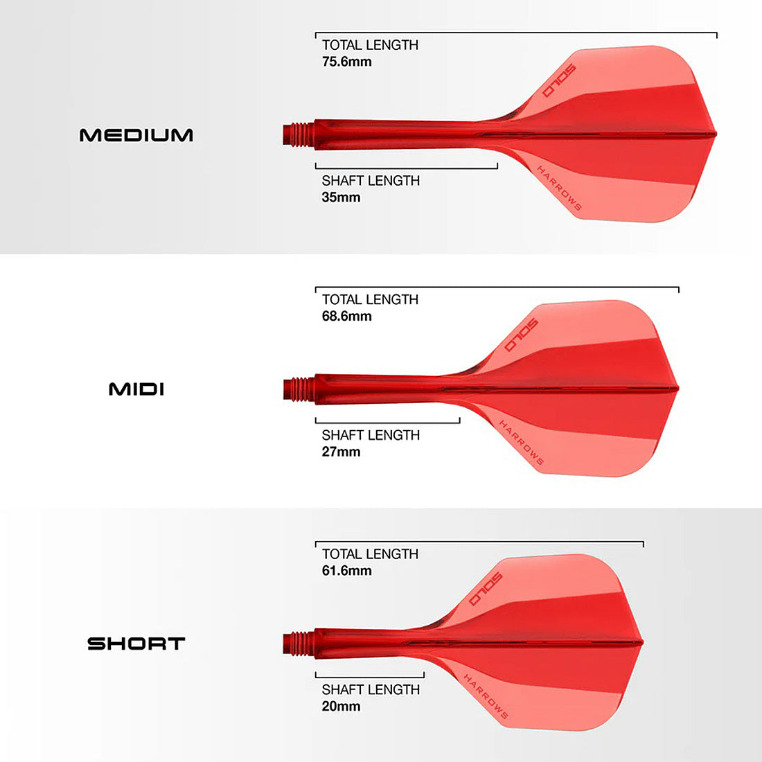 Harrows Solo No6 Integrated Flights & Shafts