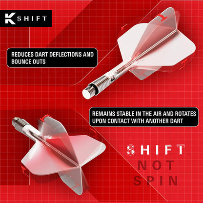 Target K-Shift White No6 Spinning Integrated Flights & Shafts