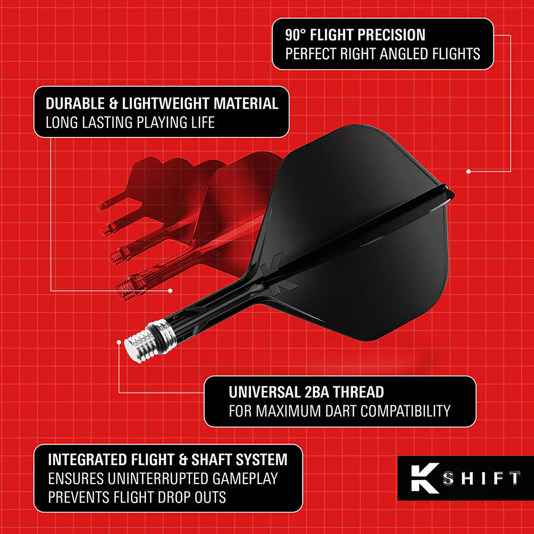 Target K-Shift Black No2 Spinning Integrated Flights & Shafts