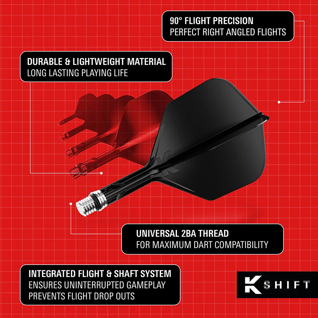 Target K-Shift Black No6 Spinning Integrated Flights & Shafts