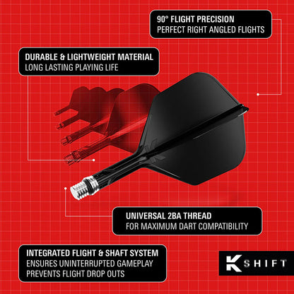 Target K-Shift Black No6 Spinning Integrated Flights & Shafts