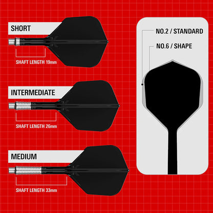 Target K-Shift Black No6 Spinning Integrated Flights & Shafts