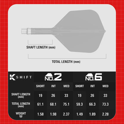 Target K-Shift Black No6 Spinning Integrated Flights & Shafts