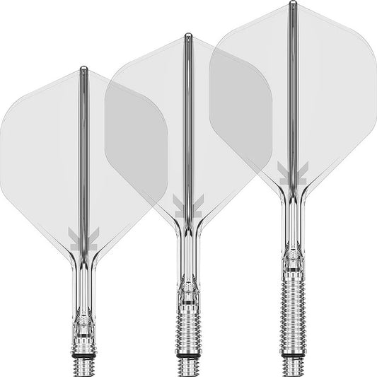 Target K-Shift clear No2 spinning integrated flights and shafts for controlled and consistent dart flight | Deadeye Darts